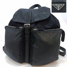 PRADA Zaino Nero Pelle Nylon