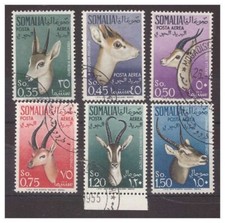 SOMALIA AFIS  1955 -  POSTA AEREA GAZZELLE  SERIE USATA