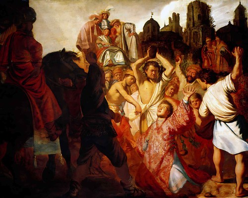 Quadro lapidazione santo - quadro,