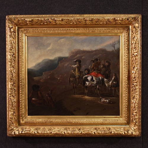 Fiammingo antico dipinto olio
