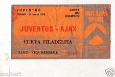 CALCIO   BIGLIETTO  TICKET   COPPA  DEI  CAMPIONI JUVENTUS  AJAX  15-3-1978