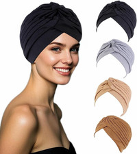 4 Pezzi Turbante Chemioterapia Turbante Donna Berretto Di Cotone Morbidi Foulard