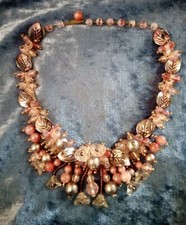 Collana Primavera_Girocollo anni '40 West Germany_ Seta-Vetro-Lucite