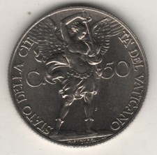 PIO XI VATICANO 50 CENTESIMI 1935 RARA #VAT