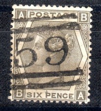 gran bretagna 1872 regina vittoria 6p n.48 tav.12