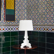 Kartell Bourgie Lampada da Tavolo -  Bianco Coprente/ Interno Oro