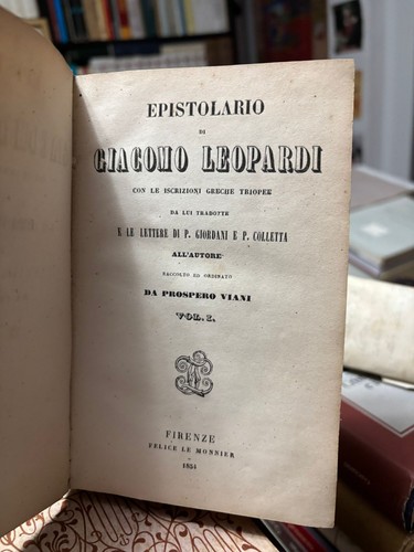 Giacomo leopardi epistolario - giacomo,