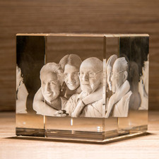 Cubo Di Cristallo Personalizzato Con Foto - Incisione 3D a Laser - Idea Regalo P