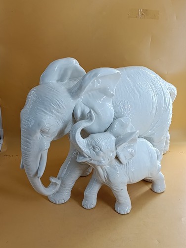 Coppia elefanti ceramica anni