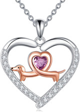 Collana bassotto doppio cuore