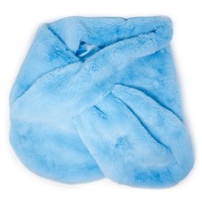 Stola pelliccia celeste donna