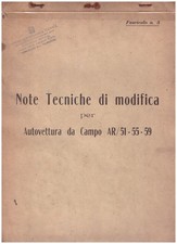 FIAT AR51 AR55 AR59 MILITARE NOTE TECNICHE DI MODIFICA MANUALE CAMPAGNOLA