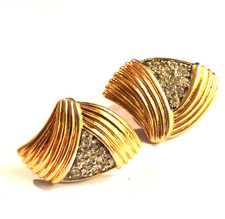 orecchini vintage americani anni 60 dorati  firma Trifari - vtg earrings