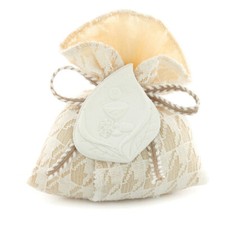 SACCHETTO PORTACONFETTI CALLA AVORIO CRESIMA MATRIMONIO COMUNIONE BATTESIMO