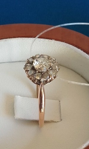 Anello fiore oro bianco - a,