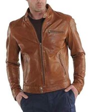 Leather Jacket Men's Genuine 100% Lambskin Classic Biker Motorcycle Jacket