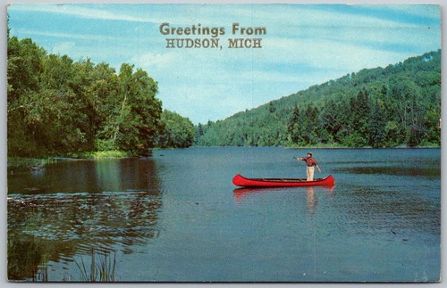 Cartolina hudson michigan 1958 - hudson,