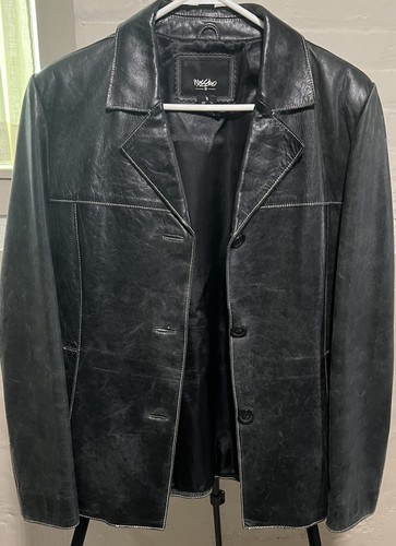 Giacca pelle nera mossimo - pelle,