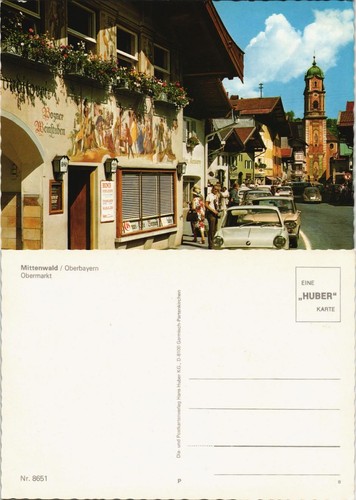 Cartolina mittenwald obermarkt - mittenwald,