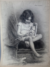 Ecole Francese Grande Antico Disegno Studio Firmato & Datato 1905 61x39 CM C682