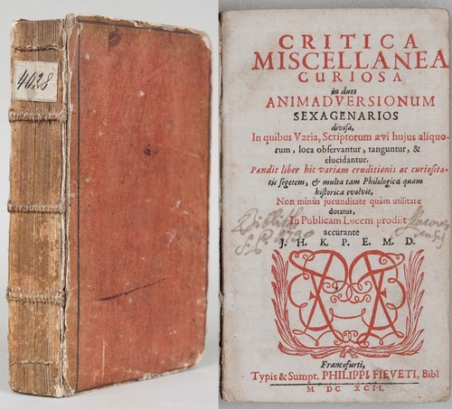 Critica miscellanea curiosa - miscellanea,