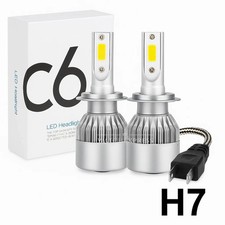 Coppia Di Lampadine  kit C6 H7 A Led X Auto Moto 6000K Fari Luce Bianca NEW