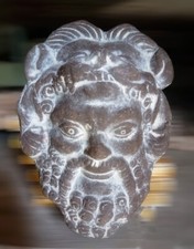 MASCHERA TESTA ETRUSCA ? APPENDERE TERRACOTTA NO ANTICA ANTICATA 12x17 cm circa