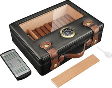 Humidor per Sigari, Scatola Portasigari Con Igrometro, Umidificatore E Divisorio