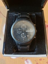 EMPORIO ARMANI Ceramica 47mm Cassa in Acciaio Inossidabile e Ceramica Nera,...