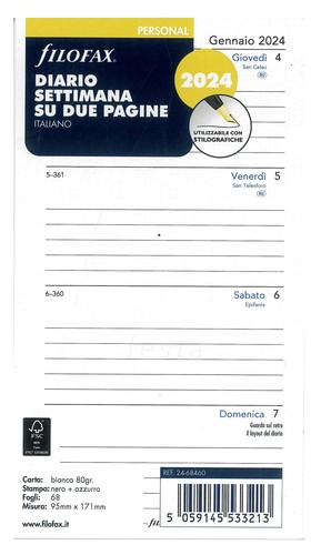Diario settimanale 2024 per