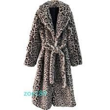 Giacca trench lungo donna invernale amichevole soffice pelliccia visone stampa leopardata