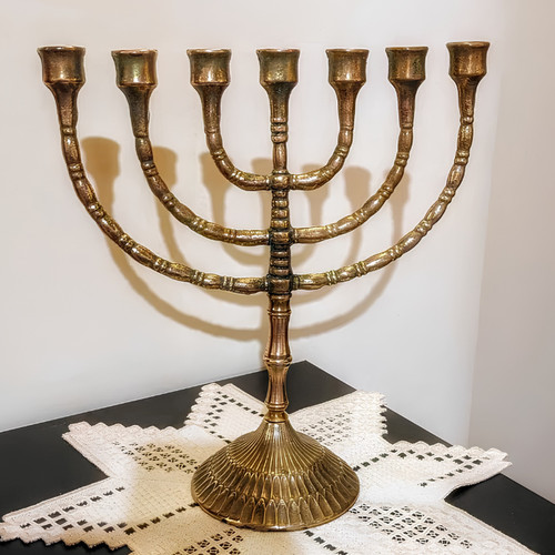 Vintage solid brass menorah - solid,