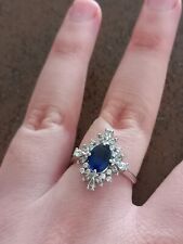 Anello argento e blu Swarovski 