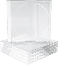 50 Custodie MediaRange CD Jewel Case 10,4mm singole tray CLEAR Custodia BOX24