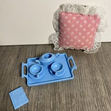 Set da tè e cuscino blu