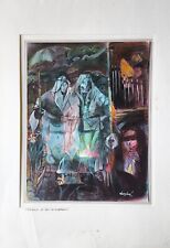 Importante disegno inedito di Michele Damiani "I perdoni e gli ombrelli"