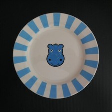 Piatto Dessert Bambino IN Ceramica Porcellana Vintage Ippopotamo N6082