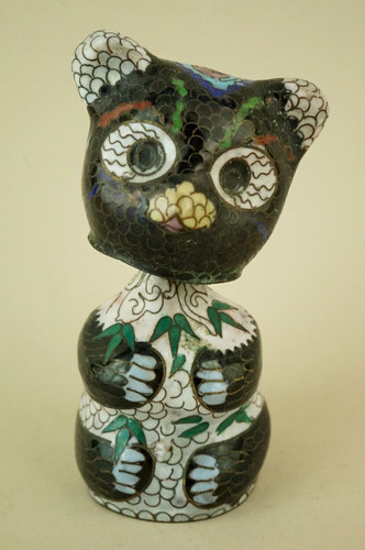 Scultura orso panda - , cloisonnè