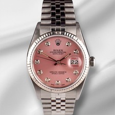 Rolex Orologio Datejust In Acciaio Fluted Jubilee Con Quadrante Rosa 36Mm 16014