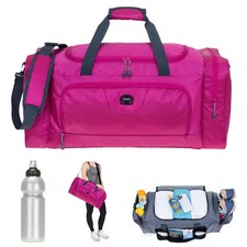 Borsa sportiva donna molto grande allenatore XL 69 cm 55 L borsa da viaggio 1244 rosa +f