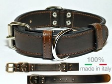 COLLARE PER CANE IN CUOIO DI TORO CON DOPPIO ANELLO  ( D) PRODOTTO ARTIGIANALE
