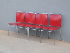 Lotto di 4 sedie in ecopelle e