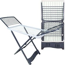 Stendino Pieghevole Antiscivolo con Ruote Ali Stendibiancheria Salvaspazio