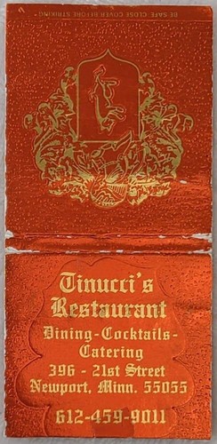 Matchbook cover tinucci - cover, tinucci’s