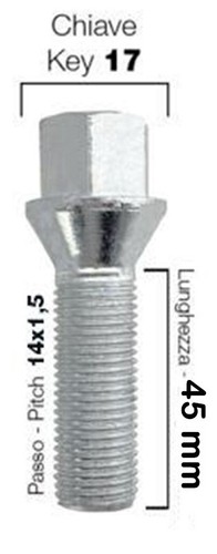 Bullone per distanziali ruote - bullone,
