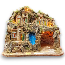 Presepe 2 piani con Cascata 35x30x30