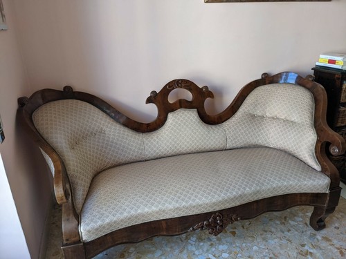 Divano con sei sedie legno - divano, in