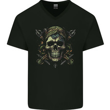 T-Shirt In Cotone V-Neck Skull