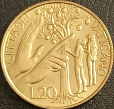 VATICANO MONETA 20 LIRE 1988 CIRCOLATA