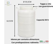 FUSTO BOCCA LARGA 50 LITRI -